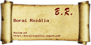 Borai Rozália névjegykártya